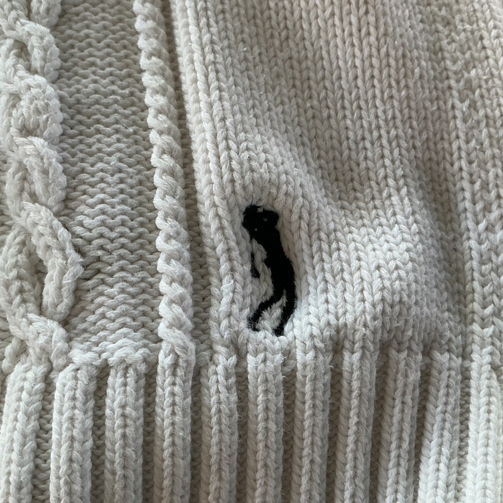 IZOD Ladies White V-Neck Cable‎ Knit Black Stripe M - Picture 3 of 9